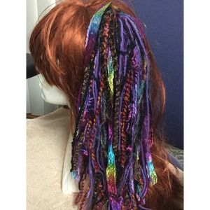 Deep blue / Purple tones - Yarn hair fall / clip for Burning Man or festivals